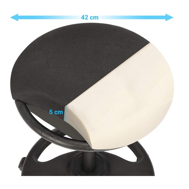 Τροχήλατο Σκαμπό Γραφείου 50 x 55-73 cm Songmics OSC06BK