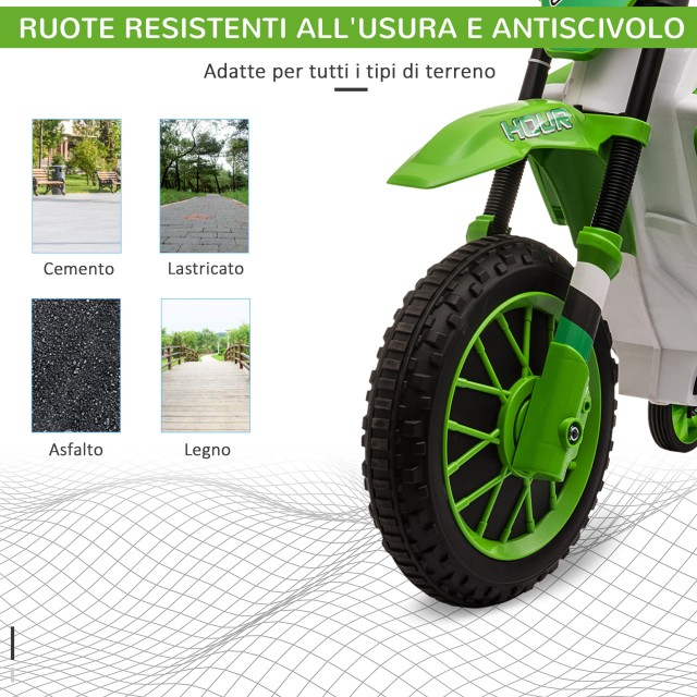 HOMCOM Electric Cross Bike για παιδιά 3-5 ετών - Πράσινο 370-165V90GN