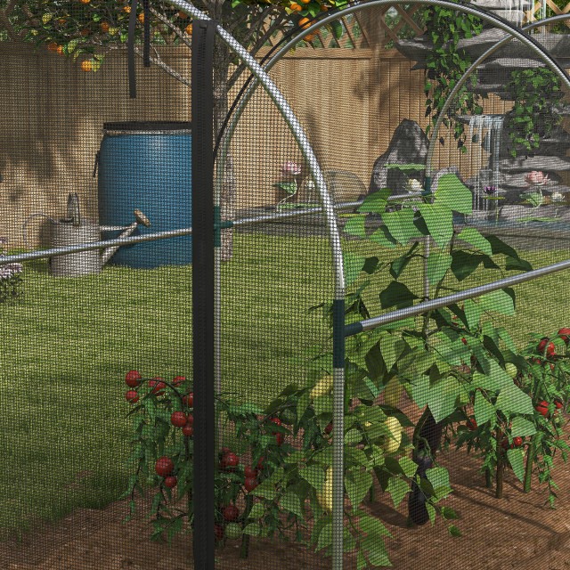 Outsunny Tunnel Net Plant Θερμοκήπιο με Αρθρωτή Πόρτα, 1,2x3x1,5m, Μαύρο 84H-024V01BK