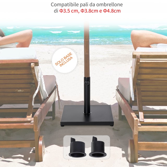 Outsunny Τετράγωνη Ομπρέλα Βάσης Βάσης 18kg για Φ3/3,5/3,8 Πολωνούς...