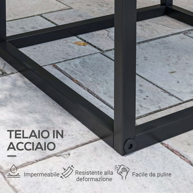 Σετ τραπεζιού Outsunny Plant Holder 2 τεμαχίων σε ατσάλι για εσωτερ...