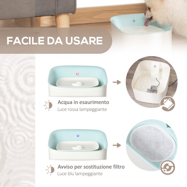 PawHut 3L Drinking Fountain for Cats and Dogs Αυτόματος διανομέας νερού με φίλτρο άνθρακα - Λευκό D08-025V90BU