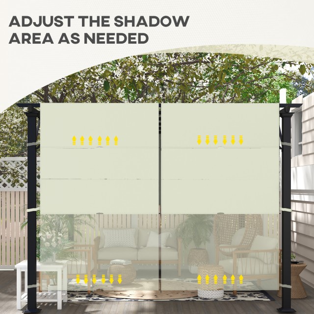 Κάλυμμα Πέργκολα Gazebo 3x3 m από πολυεστέρα με τσέπες και τιράντες, 488x122 cm, χρώμα Χακί 84C-492V00KK