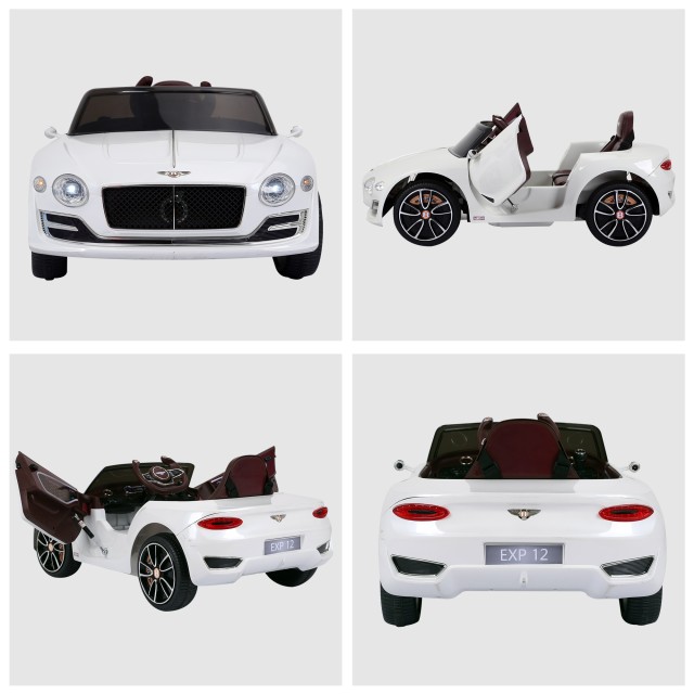 HOMCOM Electric Car Model Bentley για Παιδιά, με πόρτες, 108x60x43cm, Λευκό 370-045