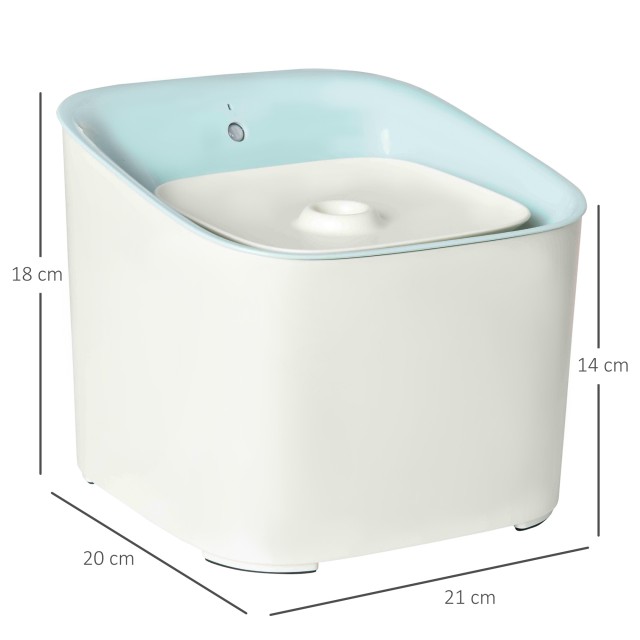 PawHut 3L Drinking Fountain for Cats and Dogs Αυτόματος διανομέας νερού με φίλτρο άνθρακα - Λευκό D08-025V90BU