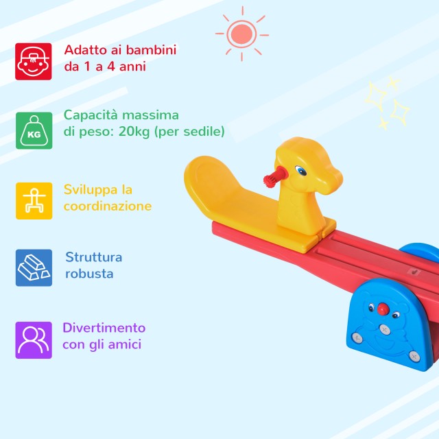 HOMCOM Pivot Swing με αντιολισθητικές λαβές για παιδιά ηλικίας 1-4 ...