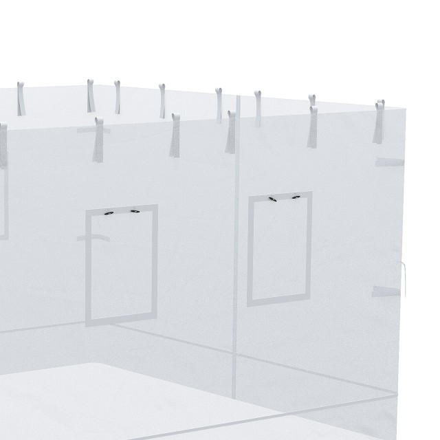 Outsunny 3x3 Nylon Gazebo Wall, Σετ 3 τεμαχίων κουνουπιέρα με 6 παράθυρα και πόρτα με φερμουάρ, 300Lx195cm 84C-410V00WT