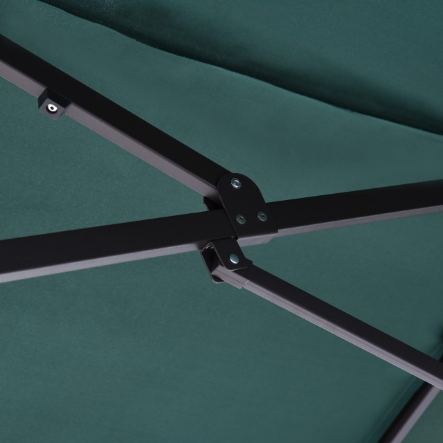 Outsunny Outsunny Outdoor Double Canopy Parasol, Anti UV 460 x 270 x 240, Πράσινο, Καφέ 84D-031V01