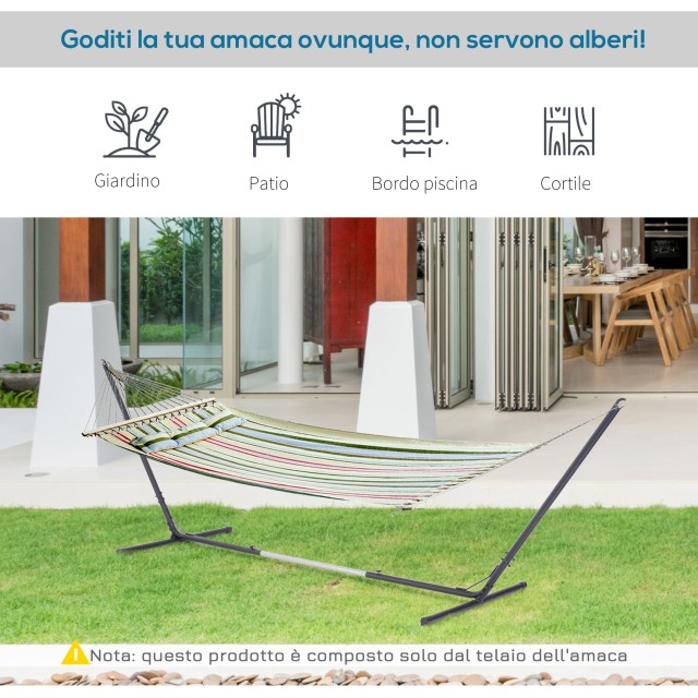 Outsunny Structure Support for Hammock Adjustable Max. 150 Kg, Black, 308-380x108x120cm 84A-083