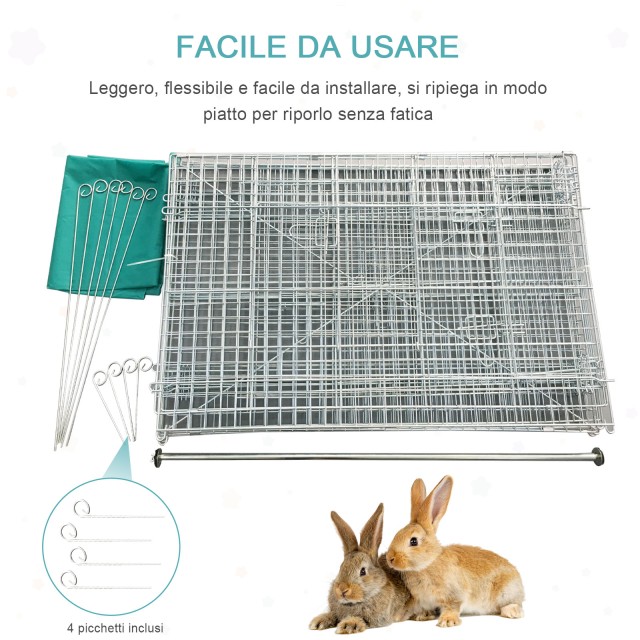 PawHut Pet Run με ατσάλινο κάλυμμα με πόρτες, 220x103x103 cm D51-077V01GN
