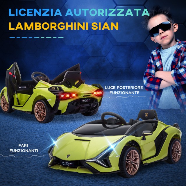 HOMCOM Ηλεκτρικό αυτοκίνητο για παιδιά Lamborghini Et? 3-5 ετών - Πράσινο 370-171V90GN