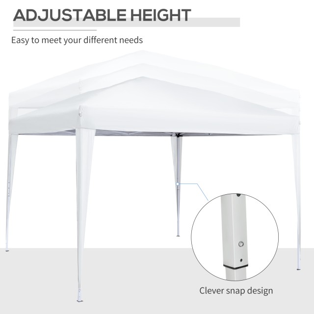 Outsunny Gazebo 3x3 m Αναδιπλούμενο και αδιάβροχο με πλαϊνά πάνελ, από ύφασμα χάλυβα και Oxford, λευκό 84C-430V00WT