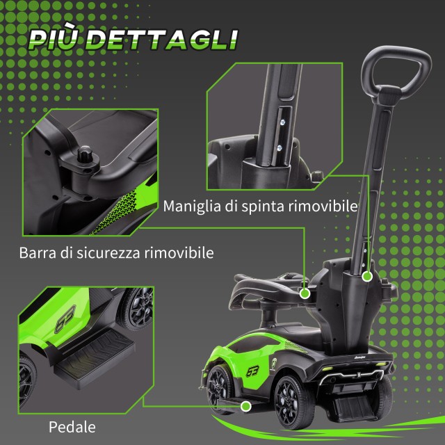 AIYAPLAY Αυτοκίνητο για Παιδιά 2 σε 1 Μάρκα Lamborghini, Push Car μ...