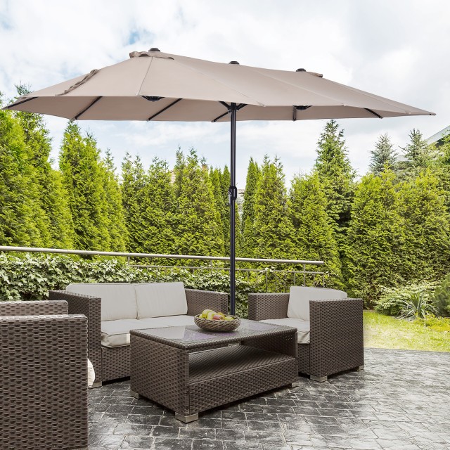 Outsunny Outdoor Double Canopy Umbrella, Ecr ?, Καλυμμένη περιοχή: ...