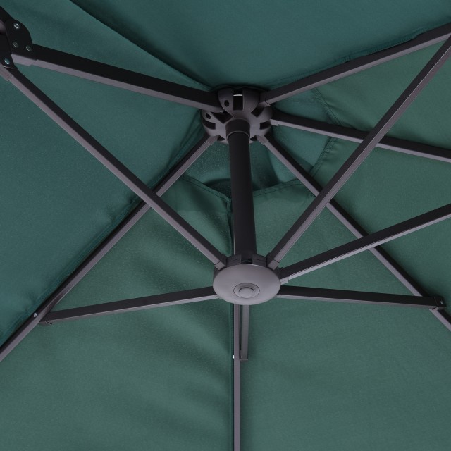 Outsunny Outsunny Outdoor Double Canopy Parasol, Anti UV 460 x 270 x 240, Πράσινο, Καφέ 84D-031V01