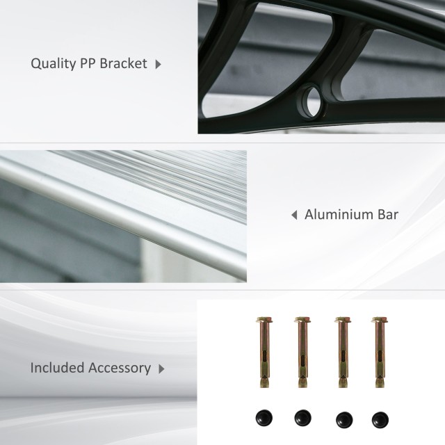 Outsunny Outdoor Shelter για Παράθυρα και Πόρτες, από Πολυκαρβονικό και Αλουμίνιο, 110x60x23cm - Διαφανές B70-058BK