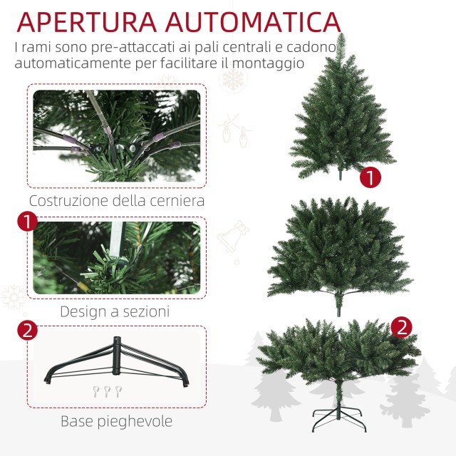 Τεχνητό Χριστουγεννιάτικο Δέντρο 180 cm με 800 Κλαδιά HOMCOM 830-72...