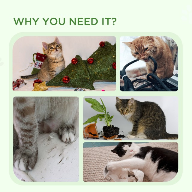 PawHut Tower for Cats max 5kg σε μοριοσανίδα με ξύσιμο στύλο και μπάλες παιχνιδιού, 48x38x42 cm, κίτρινο και λευκό D30-607V00WT