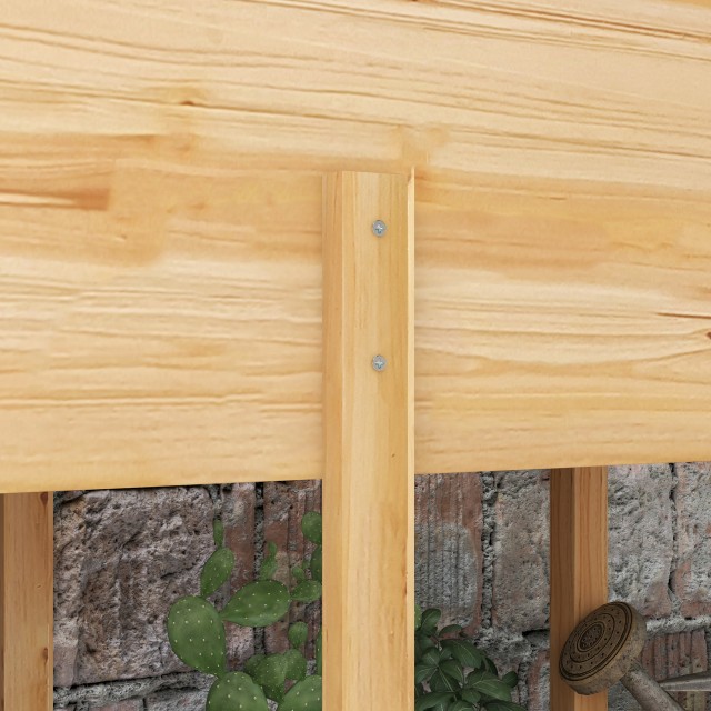 Outsunny Raised Vegetable Garden με 2 τρύπες αποστράγγισης και τσάντα από μη υφαντό ύφασμα, σε ξύλο ελάτης, 115x55x80 cm 845-966V00ND