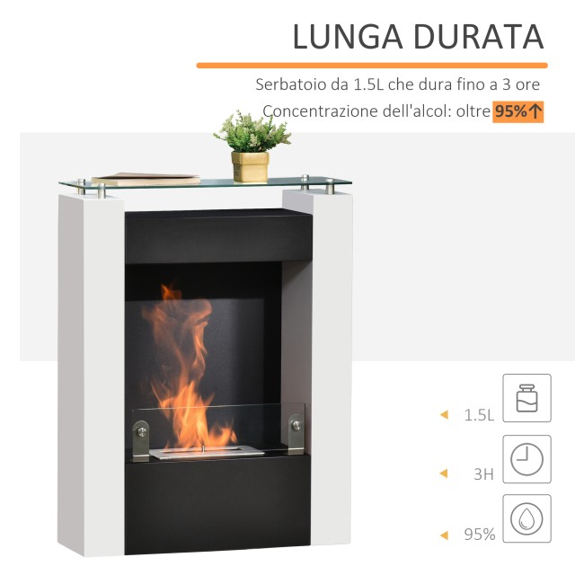 Τζάκι HOMCOM Bio Ethanol with 1,5L Tank Bio Fireplace Coverage 20m²...