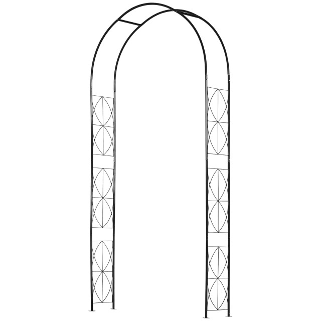 Outsunny Metal Rose Arch and Climbing Plant Support, 114x30x230cm, Μαύρο 844-281