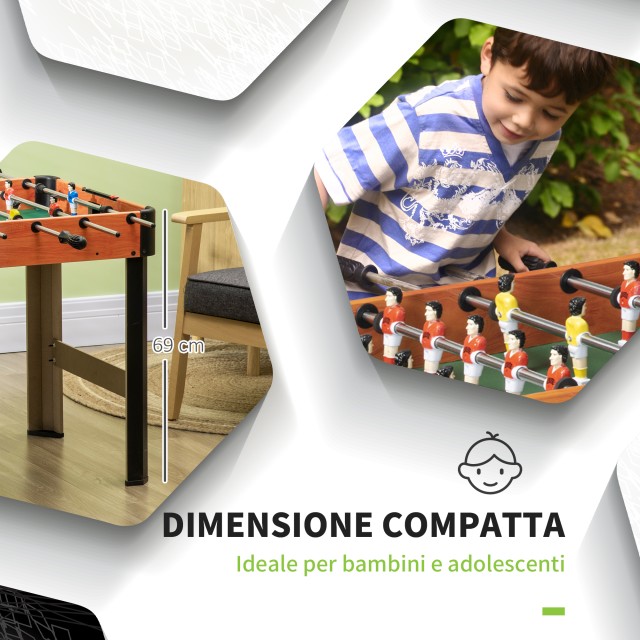 Τραπέζι HOMCOM Foosball για παιδιά με αντιολισθητικές λαβές, ταμπλό και μπάλες, 118x104x69cm A70-062V00MX
