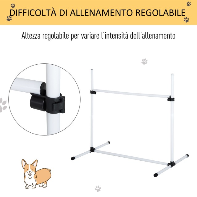 PawHut Set 4 Agility Dog Obstacles for Dog Training with Transport Bag D07-018WT