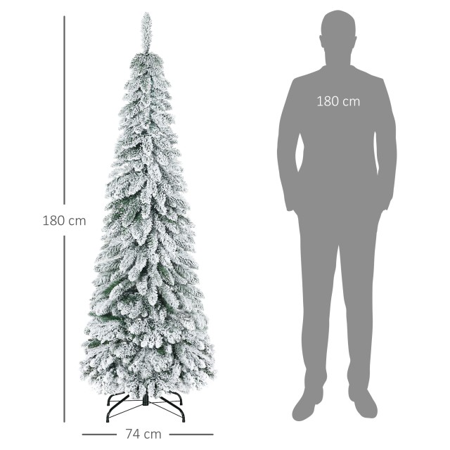 Χιονισμένο Χριστουγεννιάτικο Δέντρο 180 cm με 523 Κλαδιά HOMCOM 830-726V01GN