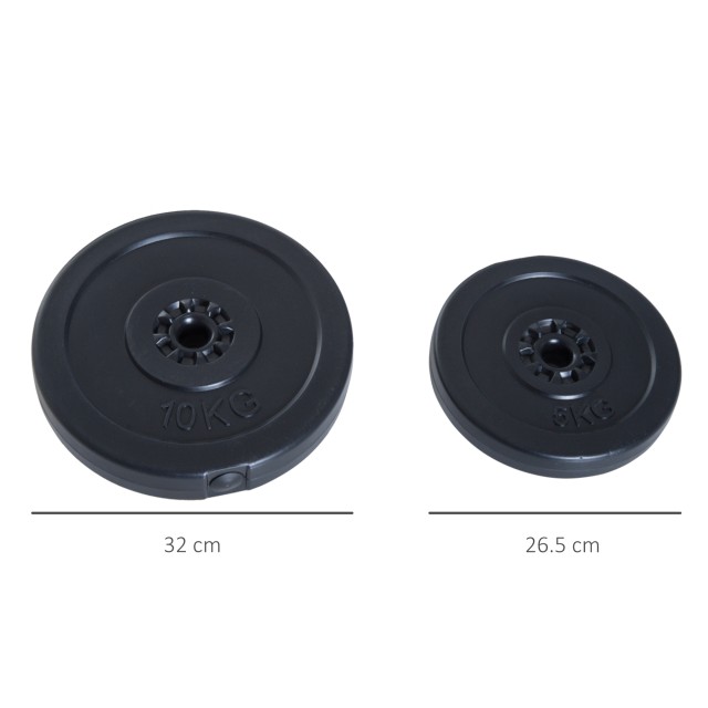 HomCom Σετ 4 δίσκων βάρους για συνολική μπάρα 30KG - 2x5kg και 2x10...