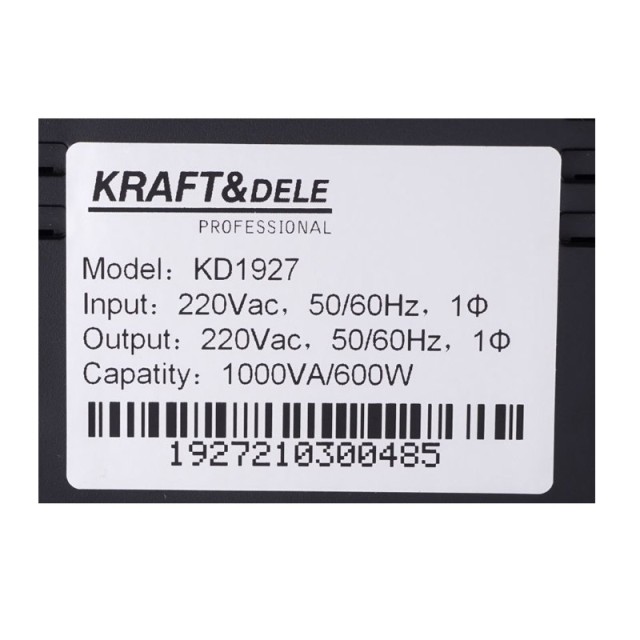 UPS LED 1000 VA 600 W Kraft&Dele KD-1927