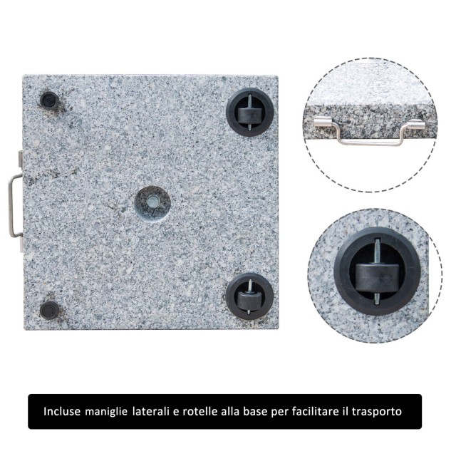 Outsunny Base Support For Garden Umbrella Marble 29kg, 42x42x36cm 8...