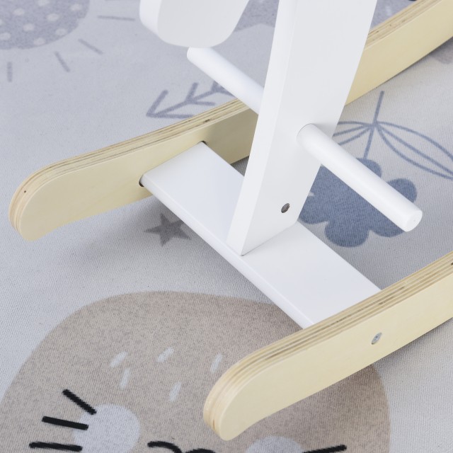 HOMCOM Rocking Horse για παιδιά 3-6 ετών, Κλασικό σχέδιο ξύλου - Λευκό 330-101WT