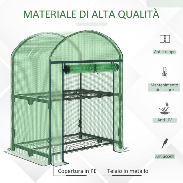 Μεταλλικό Θερμοκήπιο με 2 Ράφια 69 x 49 x 91 cm Outsunny 845-614