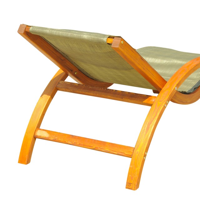 Outsunny Lounger Εργονομική Ξύλινη Ξαπλώστρα κήπου με καφέ επένδυση κεφαλιού 84B-032BN