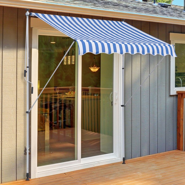 Outsunny Outdoor Roller Τέντα με μανιβέλα, ρυθμιζόμενο ύψος και γωνία, 200x150cm 840-182BU
