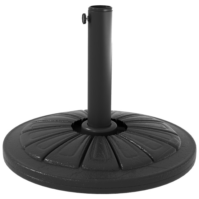 Outsunny στρογγυλή βάση ομπρέλας Ø43cm 13kg σε τσιμέντο για κοντάρια 38mm και 48mm, Μαύρο 84D-281V00BK