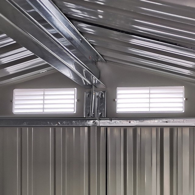 Outsunny Garden Shed Ατσάλινο εργαλειοθήκη, κεκλιμένη οροφή και 4 αεραγωγοί, 152x132x188cm 845-291V01