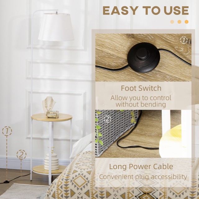 HOMCOM Μοντέρνο Φωτιστικό Επιδαπέδιου με Τραπέζι 2 Επιπέδων για Σαλ... HOMCOM Μοντέρνο Φωτιστικό Επιδαπέδιου με Τραπέζι 2 Επιπέδων για Σαλ...