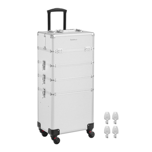 Βαλίτσα Μακιγιάζ 4 σε 1 35 x 25 x 79 cm Χρώματος Ασημί Songmics JHZ...