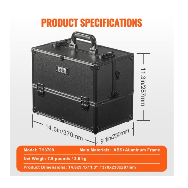 Βαλιτσάκι Μακιγιάζ 370 x 230 x 287 mm VEVOR HZXXSTSZKS00Z8N9WV0