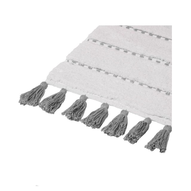 Βαμβακερό Χαλάκι Μπάνιου με Pompom 75 x 50 x 1 cm Χρώματος Γκρι 5Five Simply Smart 174631B