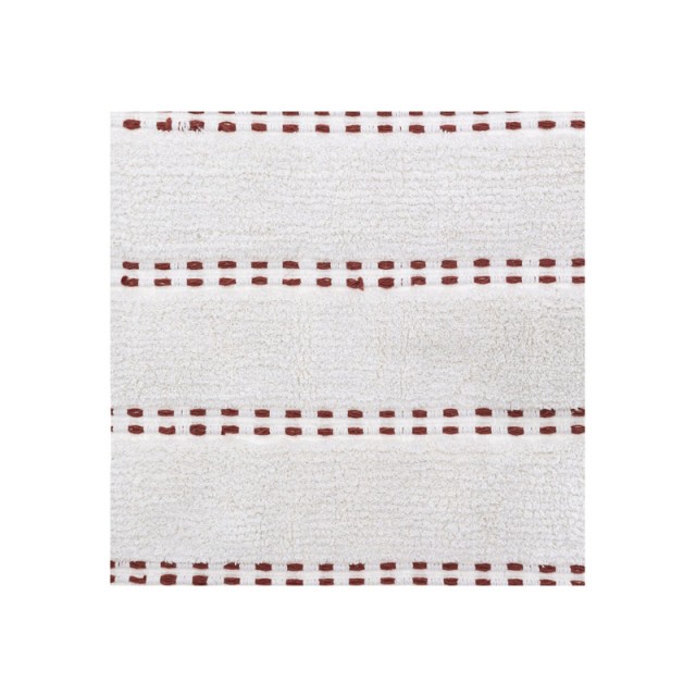 Βαμβακερό Χαλάκι Μπάνιου με Pompom 75 x 50 x 1 cm Χρώματος Κεραμιδί 5Five Simply Smart 174631E