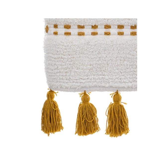 Βαμβακερό Χαλάκι Μπάνιου με Pompom 75 x 50 x 1 cm Χρώματος Μουσταρδί 5Five Simply Smart 174631C