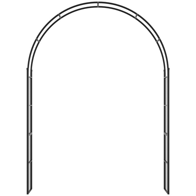 Outsunny Garden Arch για αναρριχητικά φυτά και διακοσμήσεις, μαύρο μέταλλο, 153x40x210cm 844-674V00BK