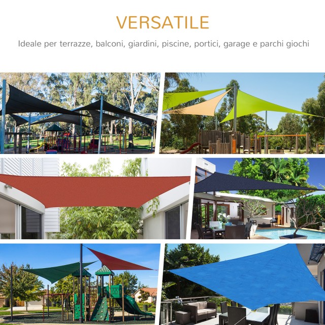 Outsunny Rectangular Shade Sail Πολυεστερική Τέντα 3x4m Άμμος 840-142SD