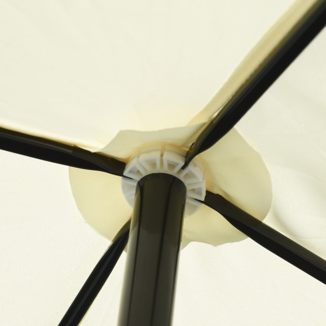 Outsunny 200x200cm ομπρέλα εξωτερικού χώρου, Βεράντα, Κήπος με Τετράγωνο κουβούκλιο, Ρυθμιζόμενο και φορητό, Κρεμ Λευκό 84D-093CW