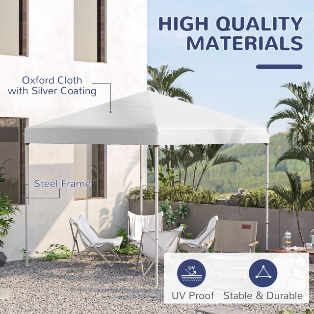 Outsunny Folding Garden Gazebo 2,45 x 2,45 m σε Steel and White Oxford Fabric 84C-119V01WT