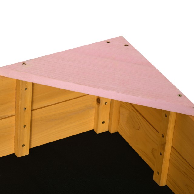 Outsunny Παιδικό Sandbox 4θέσιο Fir Wood με σχέδιο χωρίς πάτο, 109x109x19,8cm 343-058V00ND