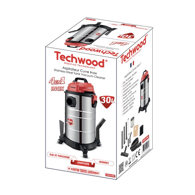 Βιομηχανική Ηλεκτρική Σκούπα 4 σε 1 30 Lt 1200 W Techwood TACI-305