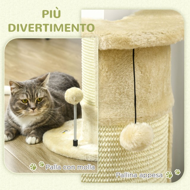 PawHut Scratching Tree για γάτες έως 5 κιλά με 2 μπάλες σιζάλ και β...